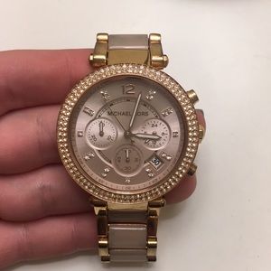 Michael Kors Parker Rose Gold Tone Acetate Watch